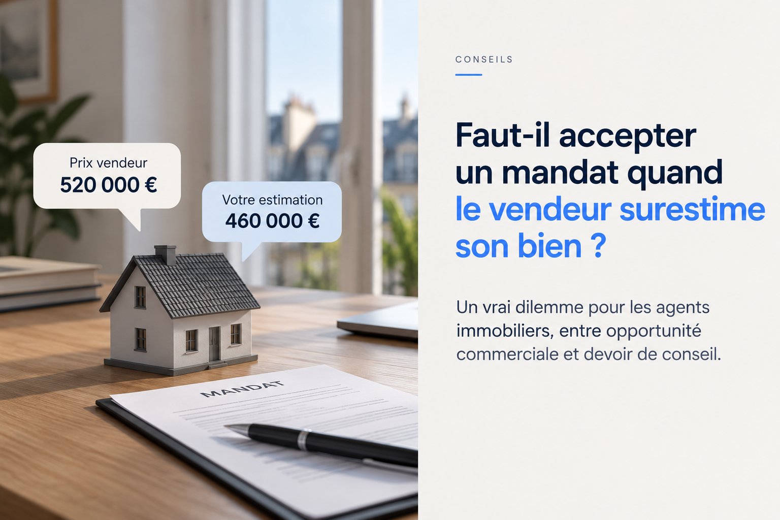 Faut-il accepter un mandat quand le vendeur surestime son bien ?