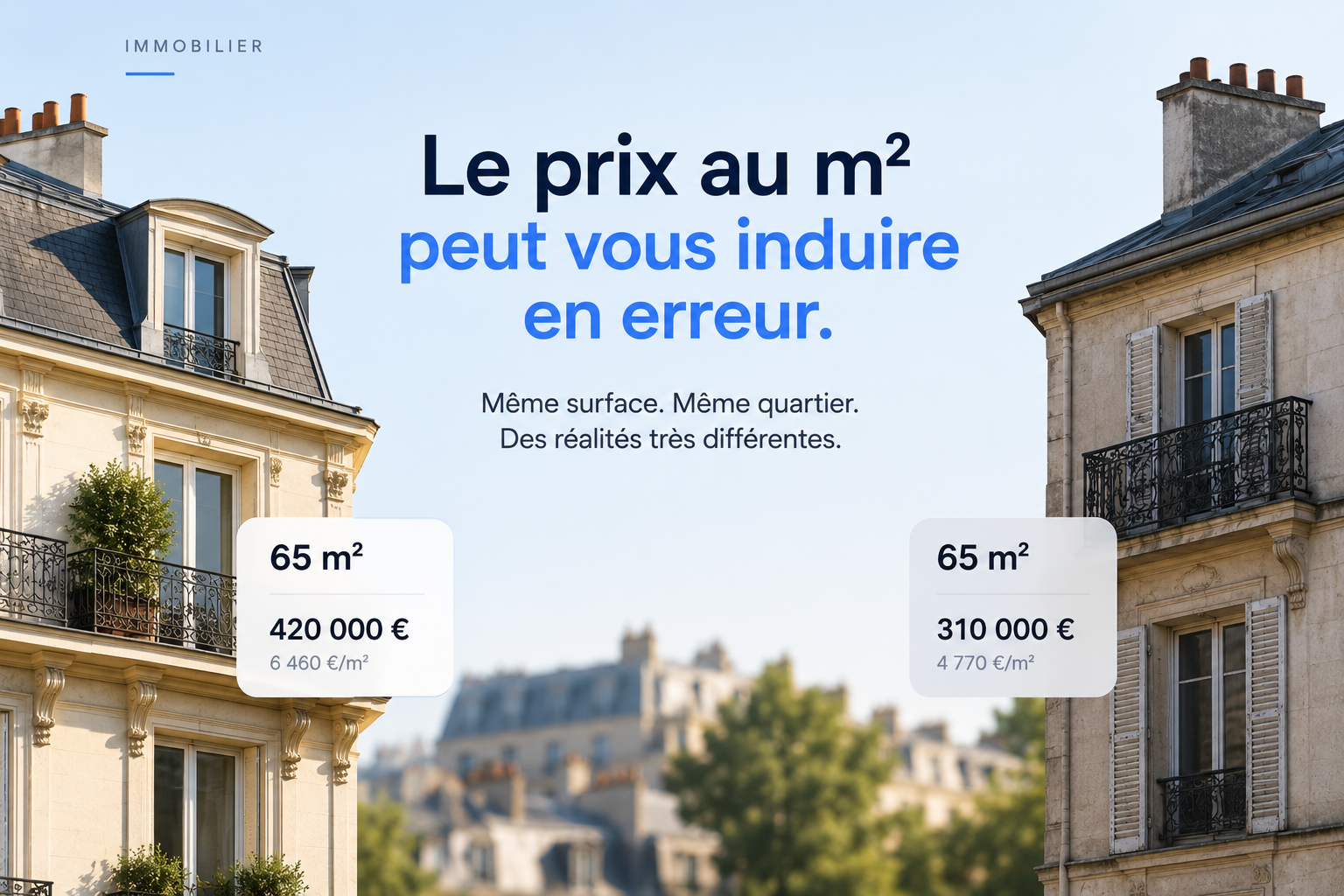 Immobilier : pourquoi le prix au m² peut vous induire en erreur
